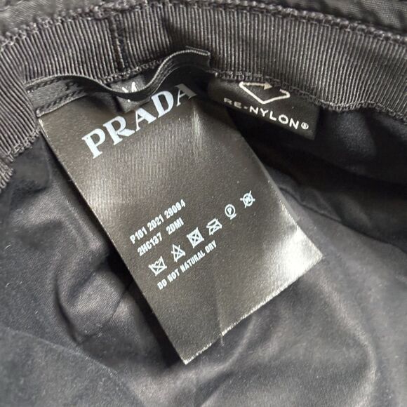 Prada Re-Nylon Logo Bucket Hat Black main image 2